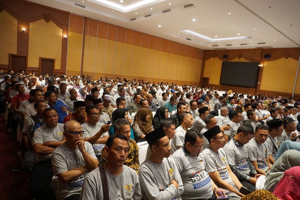 Sebagian besar kepala desa se-Nusa Tenggara Barat, menghadiri Launching Gerakan Bersama Layanan Dasar dan Desa Menuju Benderang Informasi Publik, yang diselenggarakan Komisi Informasi Provinsi NTB, Kamis (7/11/2019) di Hotel Lombok Raya, Mataram, Lombok.