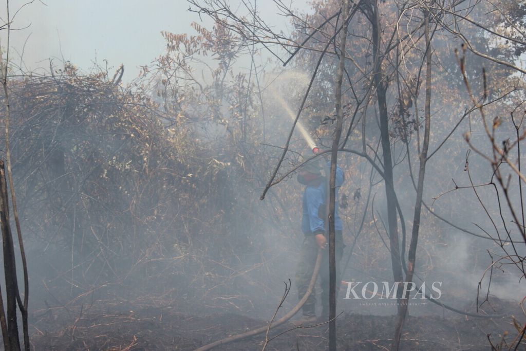 Kebakaran hutan di Kalimantan Barat.