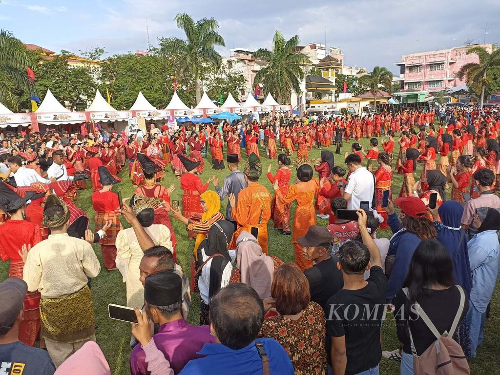 Kerja Tahun Merdang Merdem dilaksanakan di Istana Maimun Kesultanan Deli, Medan, Sumatera Utara, Rabu (29/6/2022). 