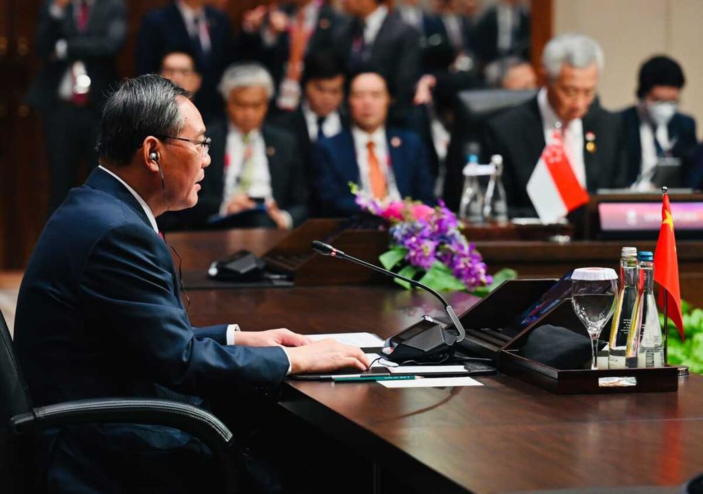 Perdana Menteri China Li Qiang hadir dalam KTT ASEAN-China di Jakarta, Rabu (6/9/2023).