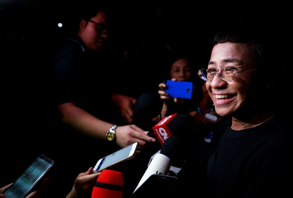 Maria Ressa, a former CNN journalist who later founded the online media outlet Rappler in the Philippines, won the Nobel Peace Prize 2021. The photo was taken in Quezon City, Philippines on February 15, 2019.