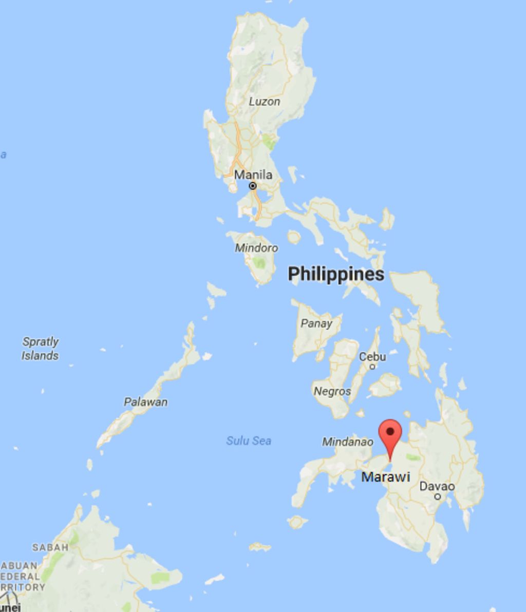 Peta Marawi, Pulau Mindanao, Filipina selatan