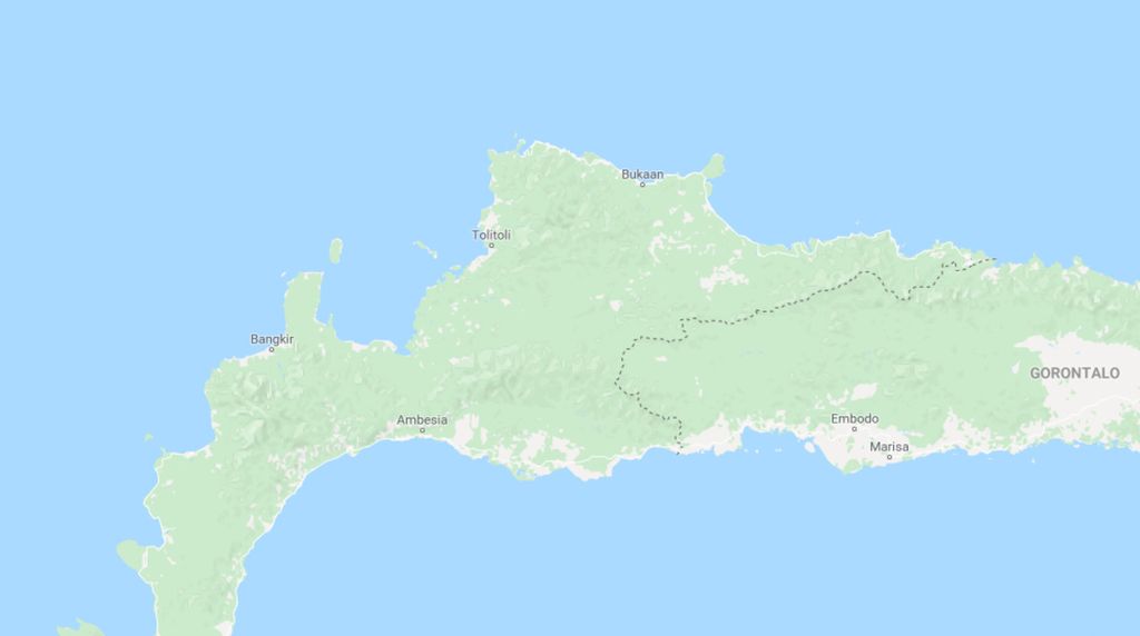 Lokasi Tolitoli, Sulawesi Tengah. 