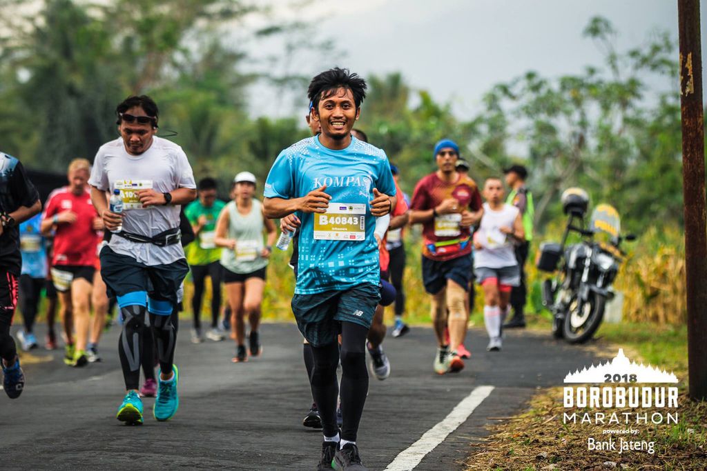 Official photographer documentation of the 2018 Borobudur Marathon at the 2018 Borobudur Marathon in Magelang, Central Java, on  Sunday (18/11/2018).