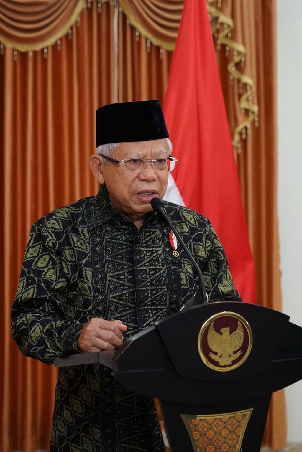 Wakil Presiden Ma'ruf Amin membuka secara virtual acara Karya Kreatif Indonesia 2022, Jumat (27/5/2022).