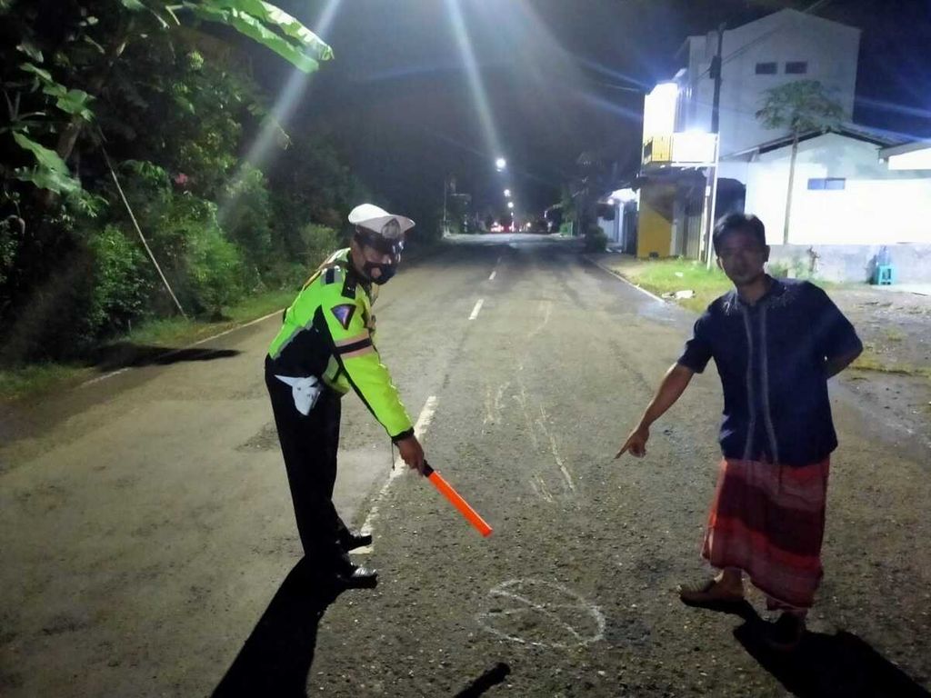 Lokasi peristiwa mobil pemadam kebakaran menabrak sepeda motor di Kroya, Cilacap, Jawa Tengah, Rabu (9/2/2022) malam.