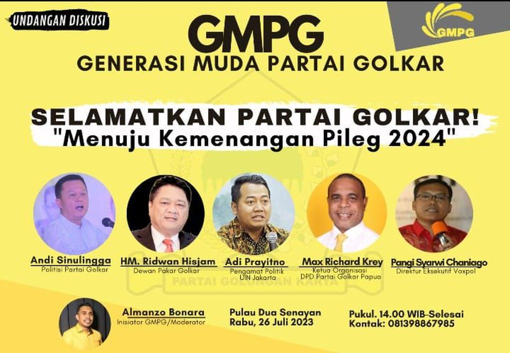 Poster digital undangan diskusi yang digelar Generasi Muda Partai Golkar.