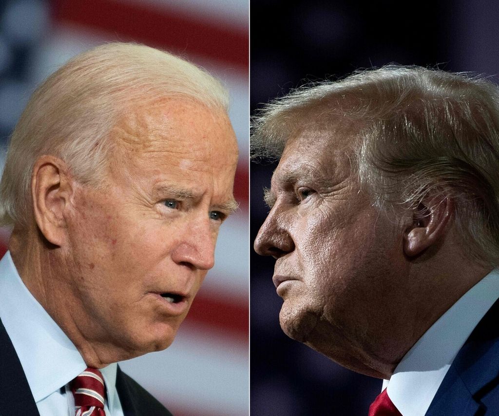 Dalam kolase yang dibuat pada September 2020 ini terlihat Joe Biden (kiri) dan Donald Trump sebagai peserta pemilihan Presiden Amerika Serikat 2020. Biden (81) dan Trump (77) berpeluang kembali berhadapan pada pemilu 2024. 