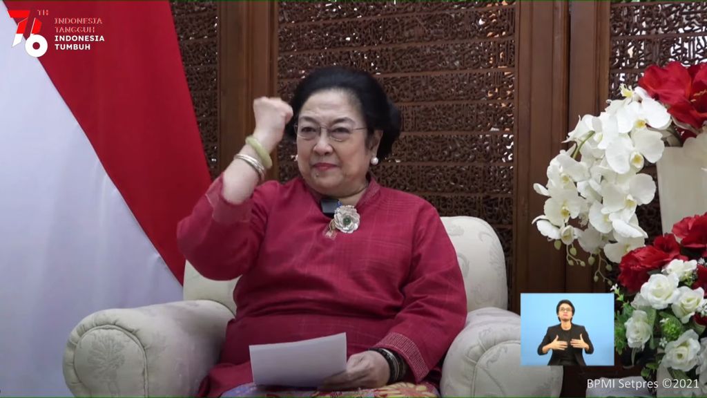 Presiden ke-5 RI Megawati Soekarnoputri, 17 Agustus 2021.
