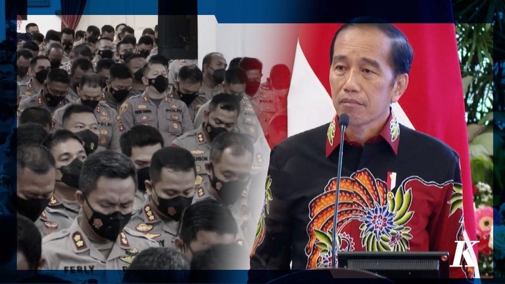 Presiden Joko Widodo menyebut, kasus Ferdy Sambo membuat anjloknya tingkat kepercayaan publik pada Polri. Jokowi menyebut, pada November 2021, kepercayaan publik ke Polri mencapai 80 persen dan kini tinggal 54 persen.