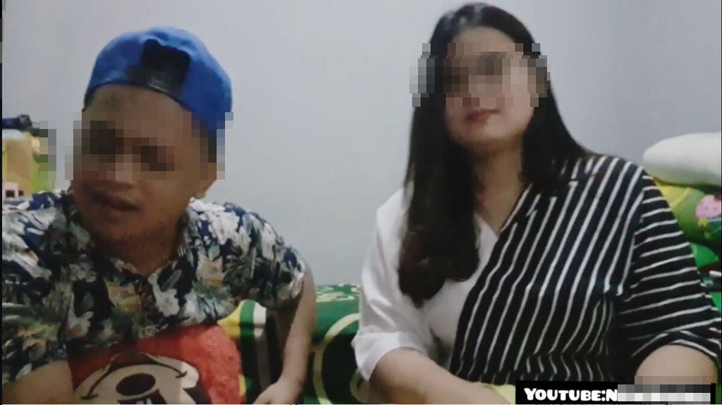 Tangkapan layar perempuan berinisial SN tampil dalam sebuah video Youtube.