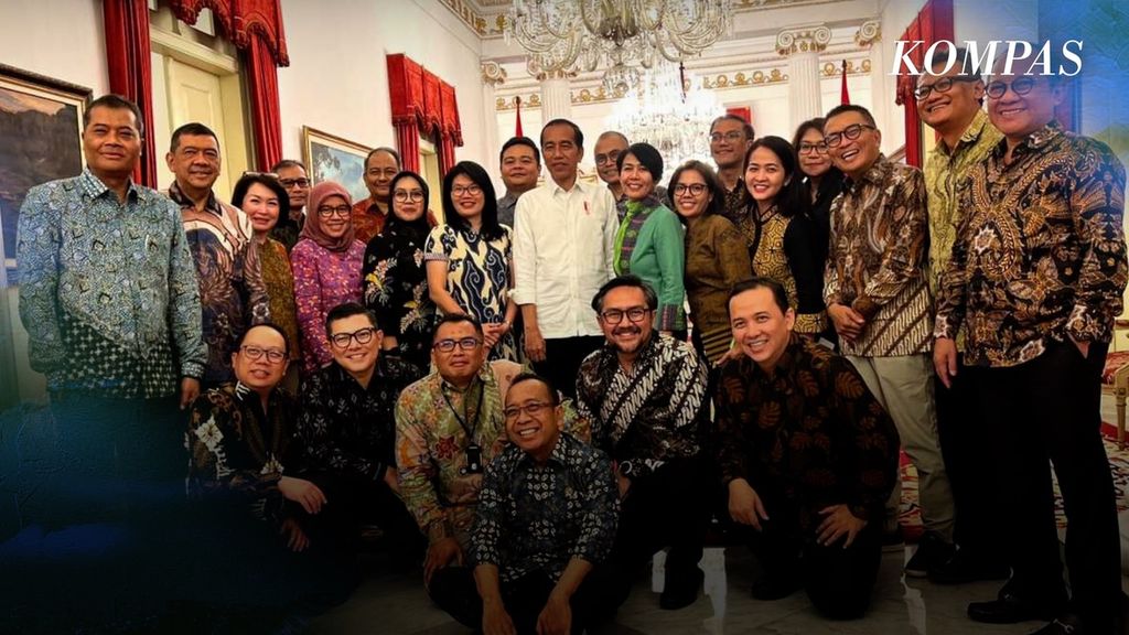 Presiden Joko Widodo bertemu dengan para pemimpin redaksi di Istana Negara, Jakarta, Senin (29/5/2023).