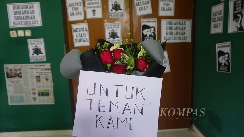 Suasana Markas Menwa Universitas Sebelas Maret di Kota Surakarta, Jawa Tengah, Rabu (27/10/2021). Organisasi mahasiswa tersebut dibekukan sementara aktivitasnya setelah meninggalnya seorang peserta dalam kegiatan pendidikan dan latihan dasar.