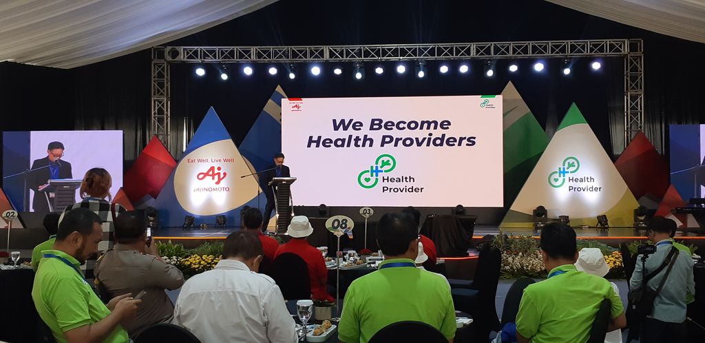PT Ajinomoto meluncurkan Health Provider di Mojokerto, Rabu (1/11/2023). Program tersebut merupakan wujud komitmen perusahaan untuk meningkatkan kesehatan manusia dan memperbaiki lingkungan hidup. 