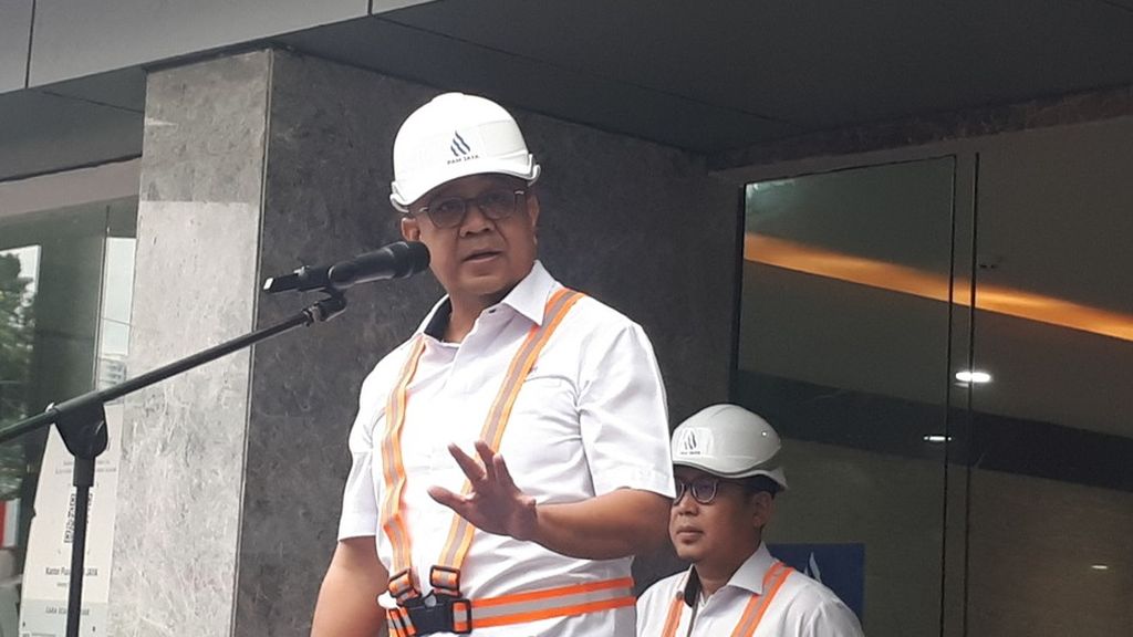 Direktur Utama PAM Jaya Arief Nasrudin di kantor Perumda PAM Jaya Pejompongan, Tanah Abang, Jakarta Pusat, Rabu (1/2/2023).