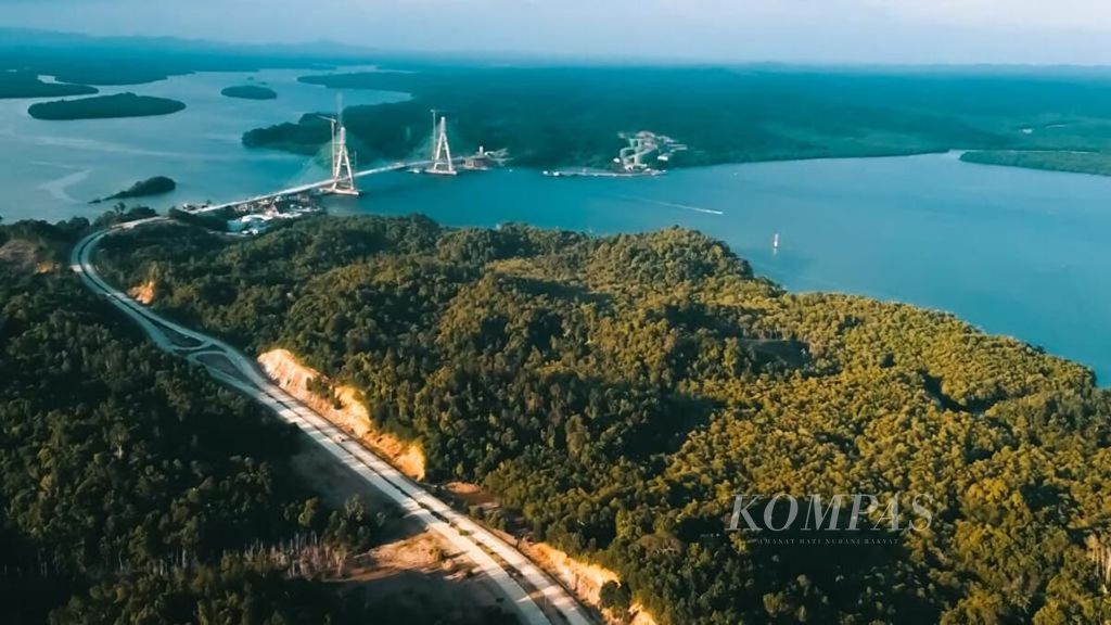 Kondisi Jembatan Pulau Balang di Teluk Balikpapan, Kalimantan Timur, yang menghubungkan Balikpapan dan Penajam Paser Utara. (Dokumentasi Kementerian PUPR) 