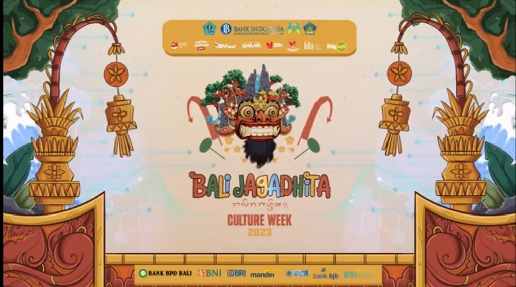 Bank Indonesia Provinsi Bali menggelar Bali Jagadhita Culture Week (BJCW) IV, yang dimulai Jumat (15/9/2023). Tangkapan layar dari tayangan acara pembukaan BJCW IV. Penyelenggaraan BJCW IV tahun ini mengangkat tema ”Amerta Bhuana Lestari Bagia”.