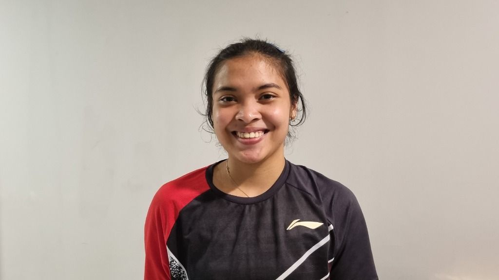 Gregoria Mariska Tunjung, atlet bulu tangkis tunggal putri peringkat ke-14 dunia, seusai berlatih di Pelatnas PBSI, Cipayung, Jakarta Timur, Selasa (7/3/2023).