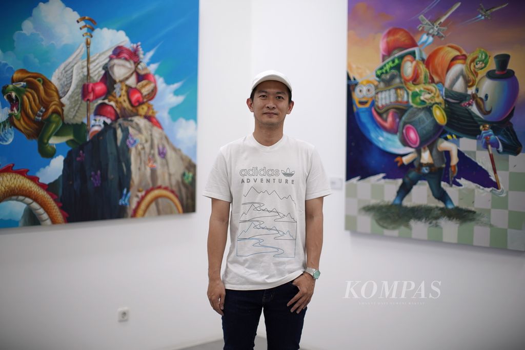 Wilian Robin, pendiri Galeri Vice & Virtue, di Jakarta Art Hub, Wisma Geha, Jakarta Pusat, Rabu (7/2/2024). 