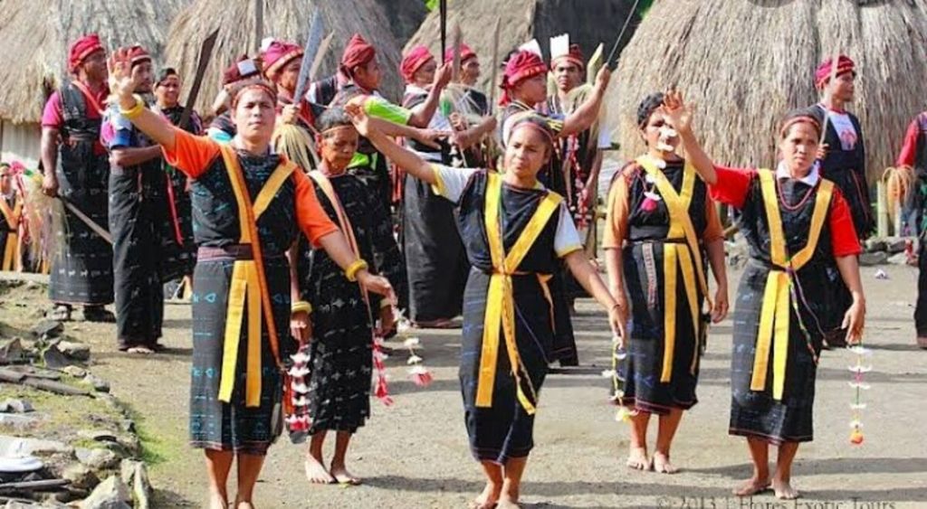 Tarian "Ja'i" pada ritual adat "Reba" di Langa, Ngada, Februari 2015. 