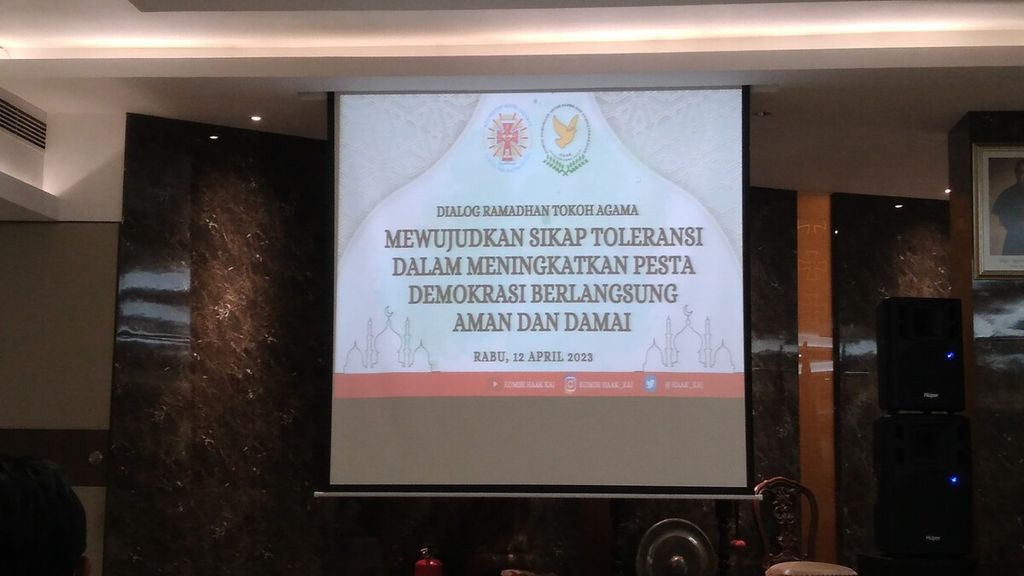 Dialog Ramadhan Tokoh Agama di Gereja Kristus Raja, Jakarta Pusat, Rabu (12/4/2023).