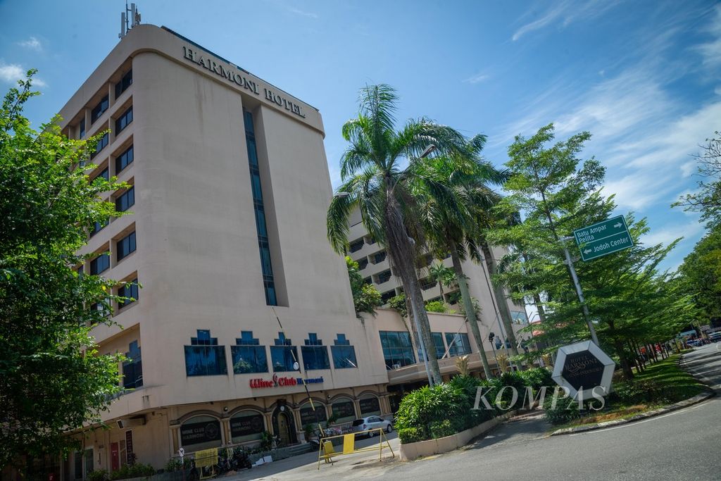 Suasana Hotel Harmoni di Batam, Kepulauan Riau, Sabtu (12/2/2022). Hotel bintang empat itu akan menutup operasi pada pertengahan bulan ini.