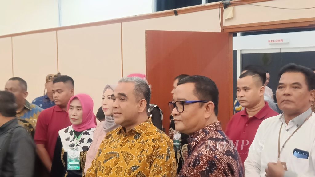 Sekretaris Jenderal Partai Gerindra Ahmad Muzani di Kompleks Parlemen, Jakarta, Minggu (12/5/2024).