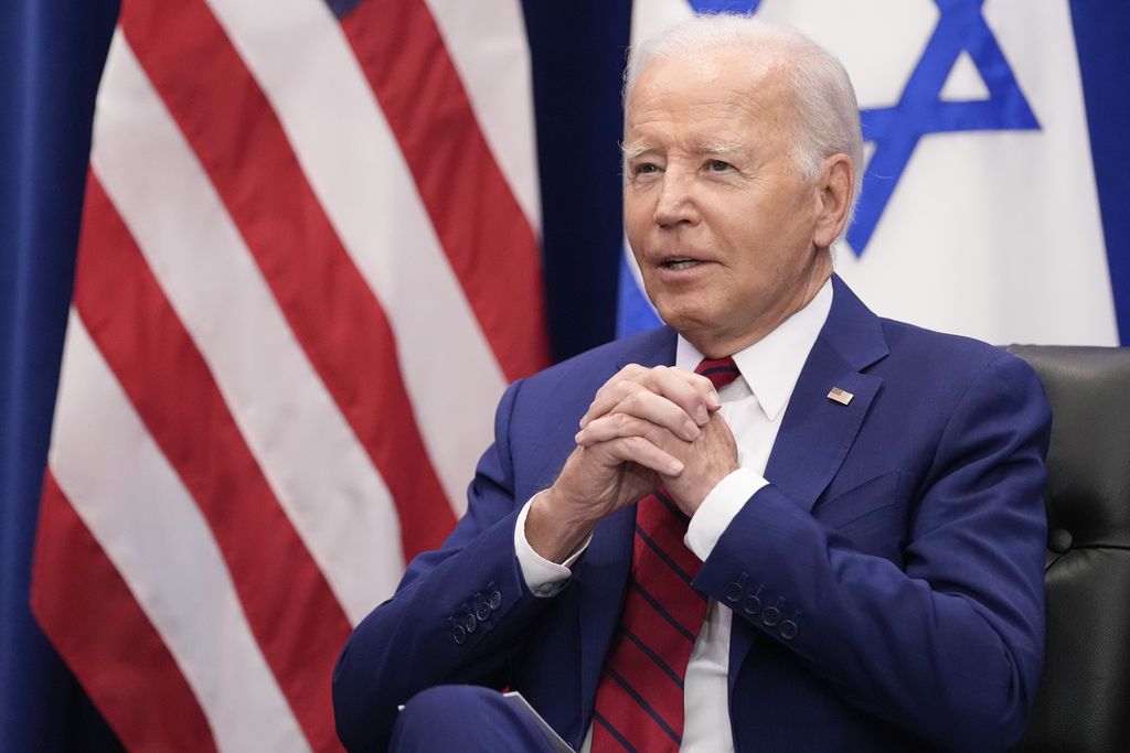 Presiden AS Joe Biden dalam pertemuan dengan Perdana Menteri Israel Benjamin Netanyahu di New York, 20 September 2023. 