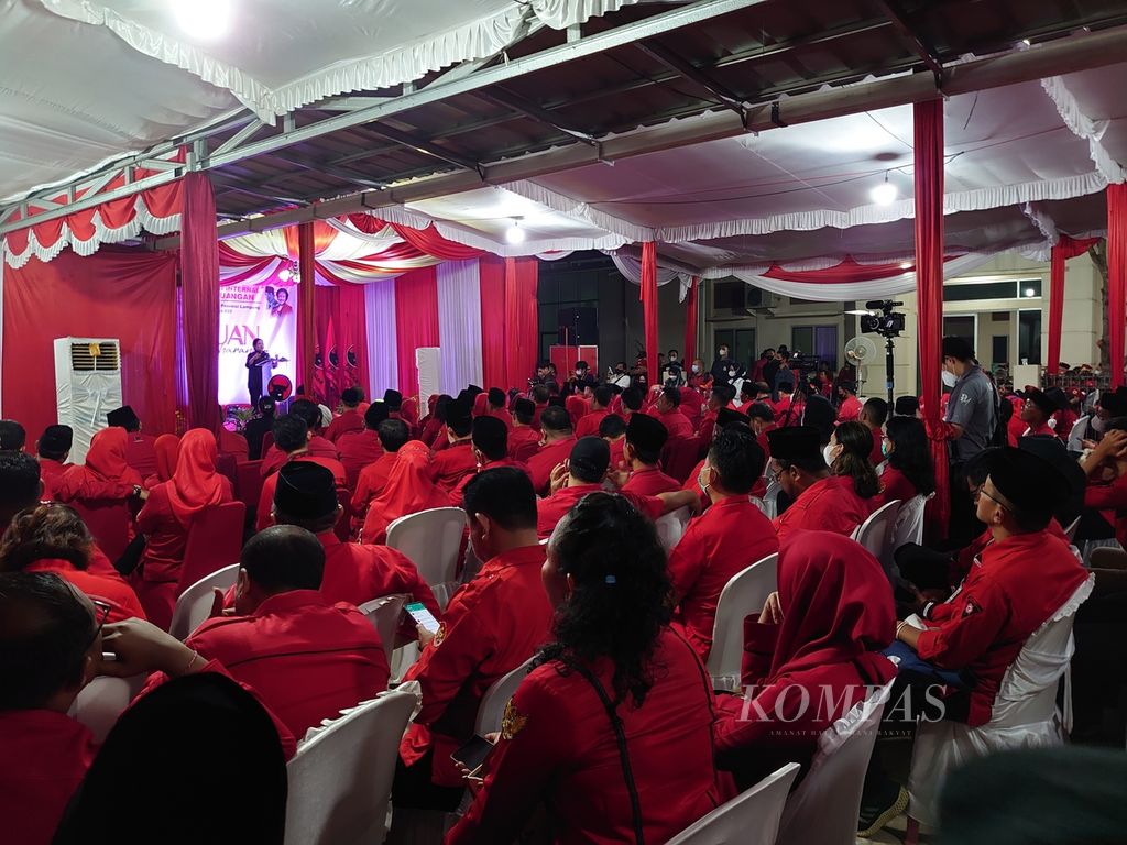 Suasana acara konsolidasi internal PDI-P di Bandar Lampung, Rabu (24/8/2022) malam.