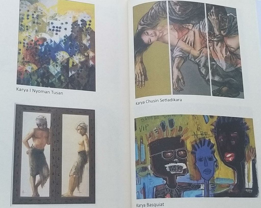 Foto lukisan sejumlah pelukis yang menjadi bagian buku <i>Kritik Seni: Sekumpulan Esai, Resensi, dan Profil Seni Rupa</i> karya Hardiman (Framepublishing, 2022: hlm.338-339) 