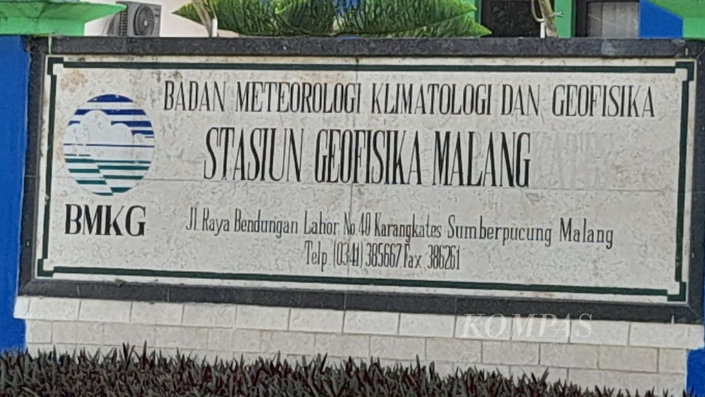 Kantor BMKG Stasiun Geofisika Malang di Karangkates, Kabupaten Malang, Jawa Timur, diabadikan 20 Februari 2023.