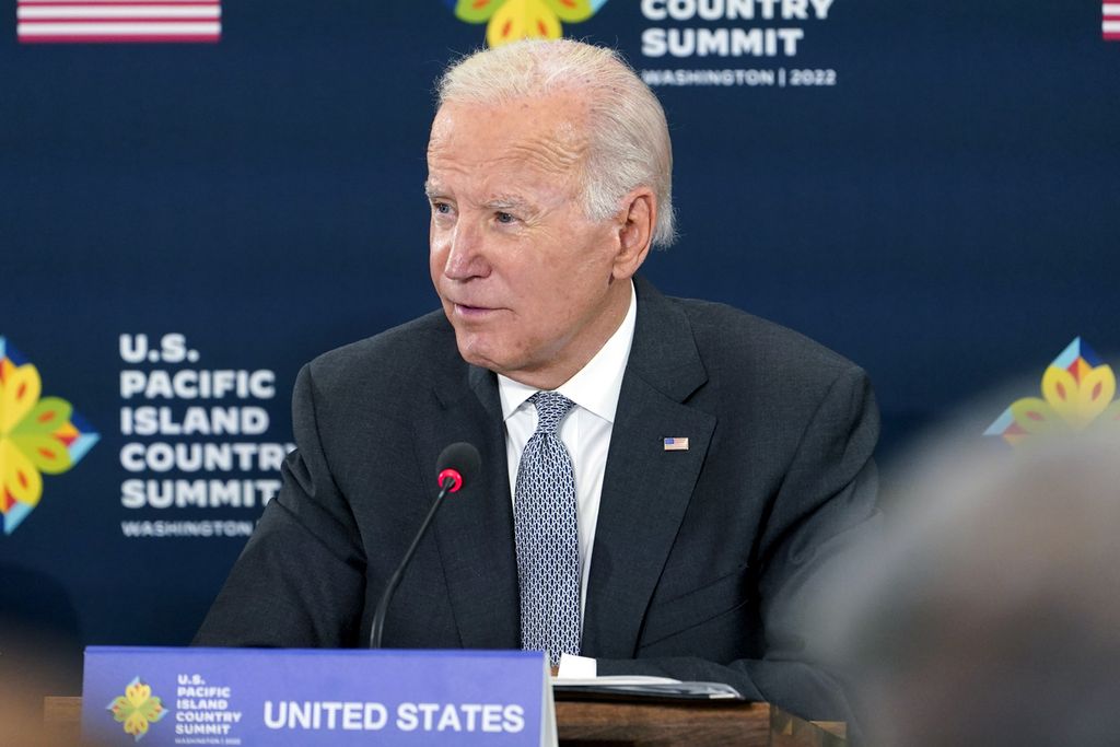 Presiden AS Joe Biden berbicara pada KTT pertama AS dan Forum Kepulauan Pasifik (PIF) di kantor Departemen Luar Negeri, Washington DC, AS, 29 September 2022. 
