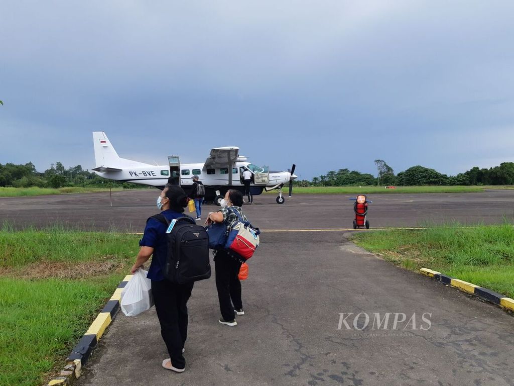 Suasana Bandar Udara Tanjung Harapan di Kota Tanjung Selor, Kalimantan Utara, Rabu (24/11/2021).