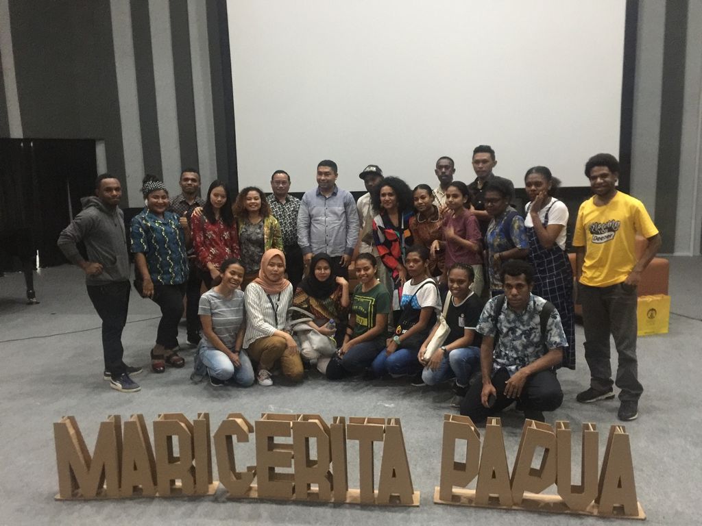 Suasana diskusi Mari Cerita (Mace) Papua di Kampus Universitas Indonesia, Kamis (27/2/2020).