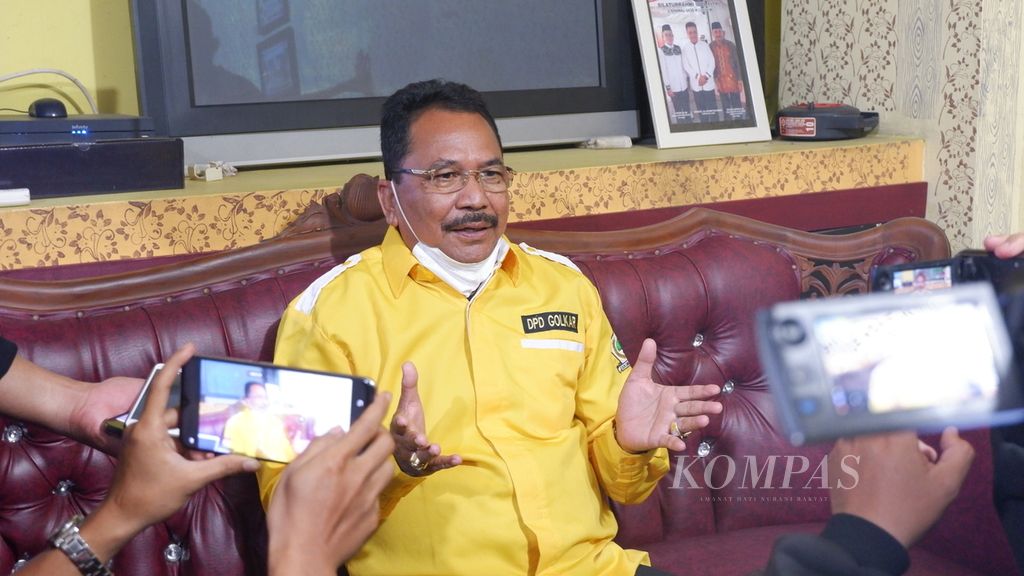 Sekretaris DPD Partai Golkar Kalimantan Selatan Supian HK, yang juga Ketua DPRD Provinsi Kalsel, di Banjarmasin, Jumat (19/3/2021).