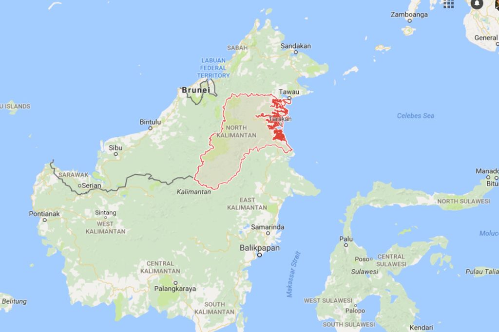 Peta lokasi Provinsi Kalimantan Utara