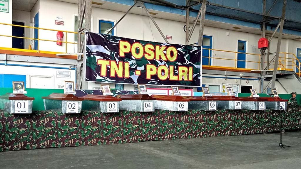 The Command Post for TNI and Polri Soldiers at the Moses Kilangin Airport in Timika, Mimika, Papua, Timika, Papua, Friday (7/12/2018).