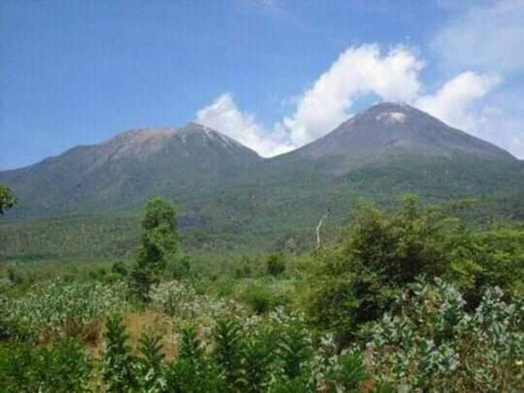 Inilah Gunung Lewotobi atau warga Flores Timur menyebut Ile Lewotobi. Gunung ini memiliki dua puncak yang disebut Lewotobi Perempuan (kiri, rendah) dan Lewotobi Laki-laki (kanan, tinggi). 