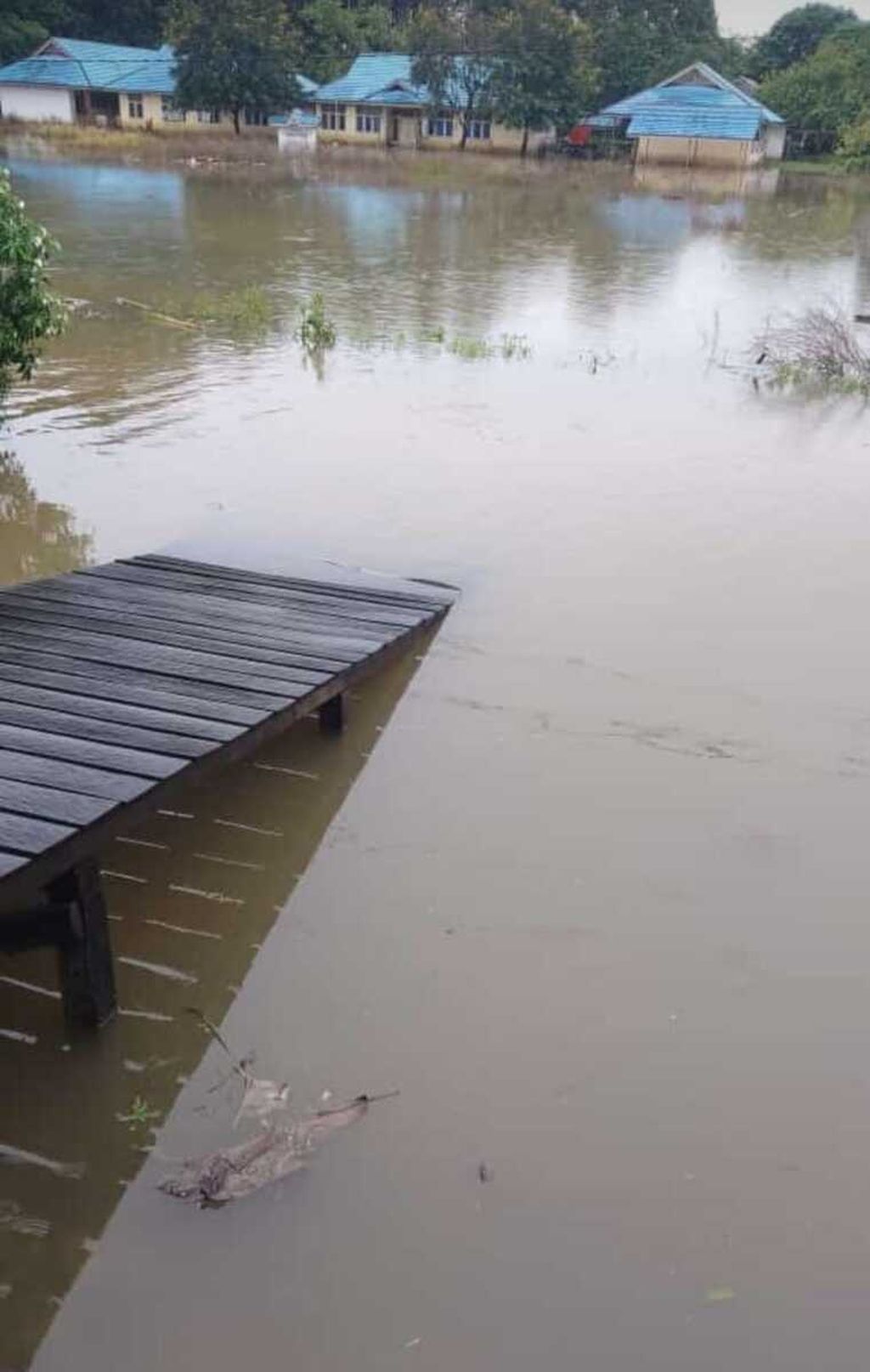 Banjir di Kabupaten Kapuas Hulu, Kalimantan Barat, Rabu (17/1/2024).