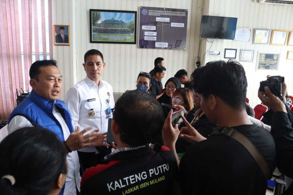 Kepala BNNP Kalteng Brigadir Jenderal (Pol) Joko Setiono memberikan keterangan media pada Senin (26/2/2024) di Palangkaraya, Kalteng. 