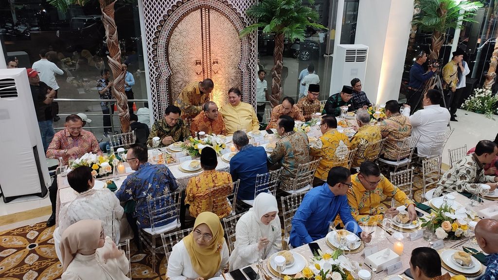 Halalbihalal atmosphere held by the Golkar Party in Jakarta, Monday (15/4/2024) evening.
