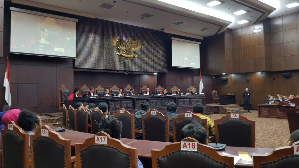 Suasana sidang di Mahkamah Konstitusi, Jakarta, Rabu (12/9/2018).