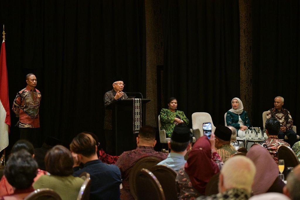 Wakil Presiden Ma’ruf Amin bertemu dan berdialog dengan warga Indonesia di Auckland, Selandia Baru, Kamis (29/2/2024) malam.