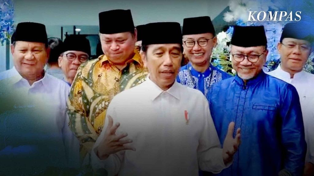 Jokowi bersama sejumlah pimpinan partai politik. 