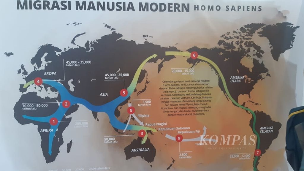 Peta Migrasi Manusia Modern (<i>Homo sapiens</i>)