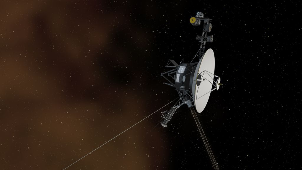 Ilustrasi tentang wahana antariksa Voyager 1. Robot antariksa yang diluncurkan 46 tahun lalu itu sudah berada di ruang antarbintang dan sedang mengalami masalah dalam sistem komunikasinya dengan Bumi sejak 12 Desember 2023.