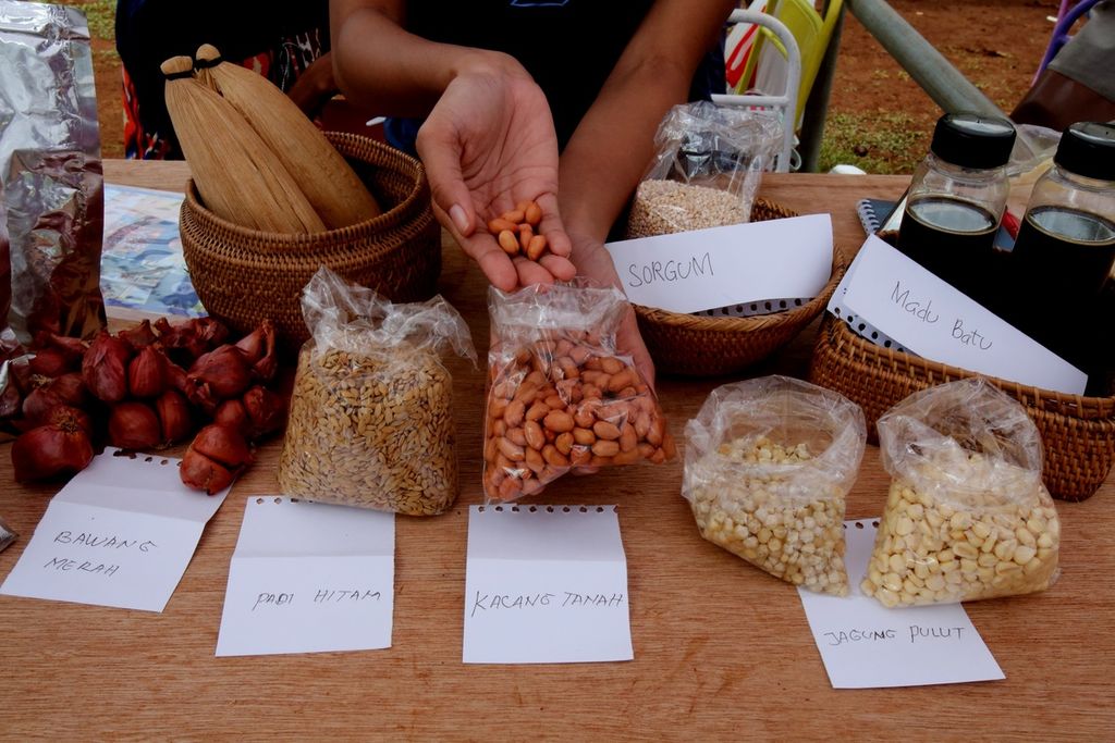 A variety of local food from NTT was exhibited at the Village City Festival at the Ragunan Campground, Jakarta, Saturday (17/1/2020). With the theme of promoting a sustainable food system, this event seeks to connect young village and urban initiators. Namely initiatives by young people in food-producing villages that practice sustainable production with urban youth who want to open market access, by building application technology, workshops, and inspirational classes.