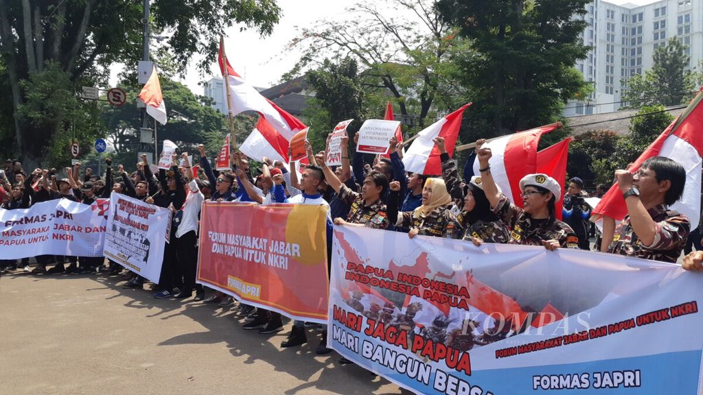Unjuk rasa mahasiswa Papua di Bandung Jawa Barat 