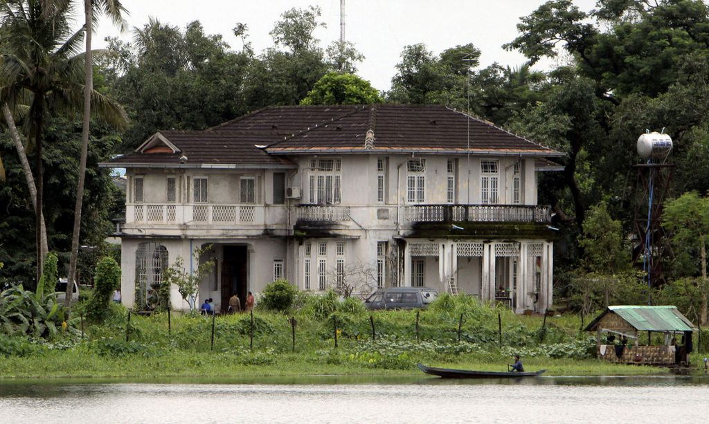 Archive photo of Aung San Suu Kyi's house by the lake, Yangon, Myanmar, on August 11, 2009.