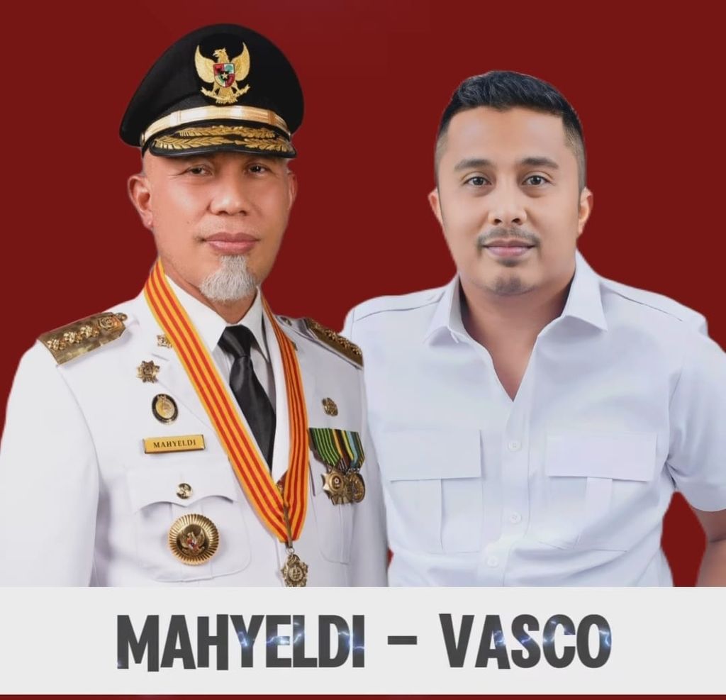 Foto pasangan Mahyeldi-Vasco Ruseimy yang akan maju pada Pilgub Sumbar 2024 yang diunggah di akun Instagram @vasco_ruseimy, Jumat (12/7/2024).